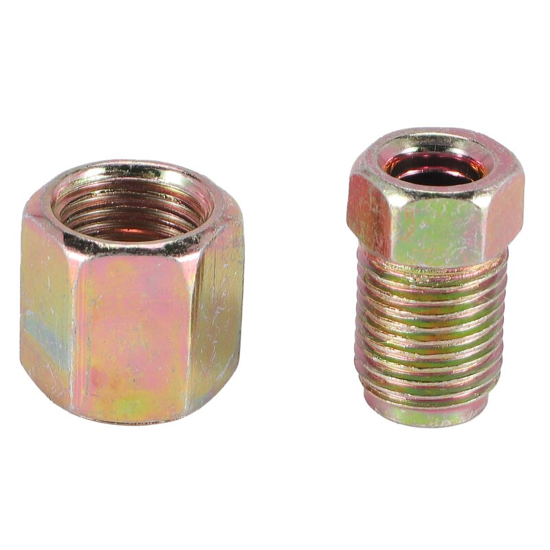 50Pcs Male / Female End Union Brake Pipe Screw Nuts M10 x 1mm 3/16Inch OD Copper Brake Tubes Line Pipe Fittings