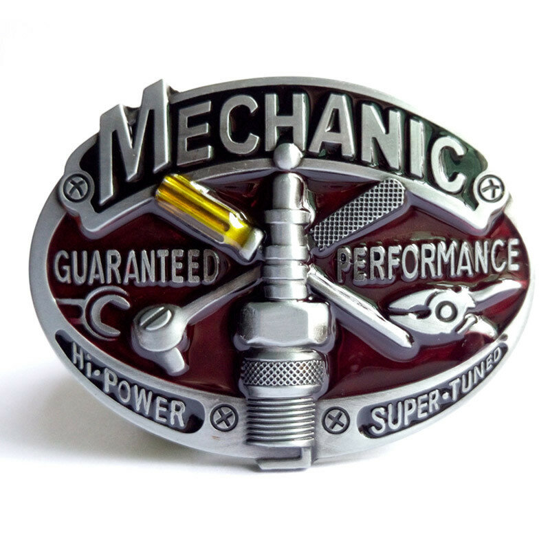 Cheapify Dropshipping Man Mechanic Worker Hardware Tools Hi Power Super Tuned Zinc Alloy Belt Buckle