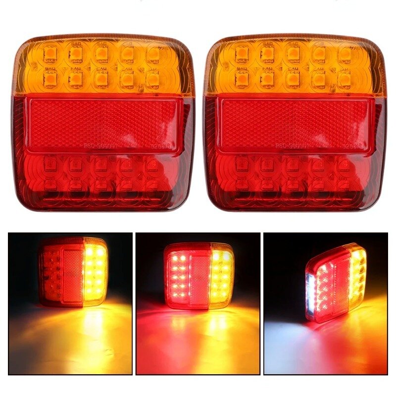 Turn Signal Indicator for Car, 26 LED Light, Number Plate Light, freio traseiro reverso, Stop Lamp, reboque, caminhão, caravana, 12V