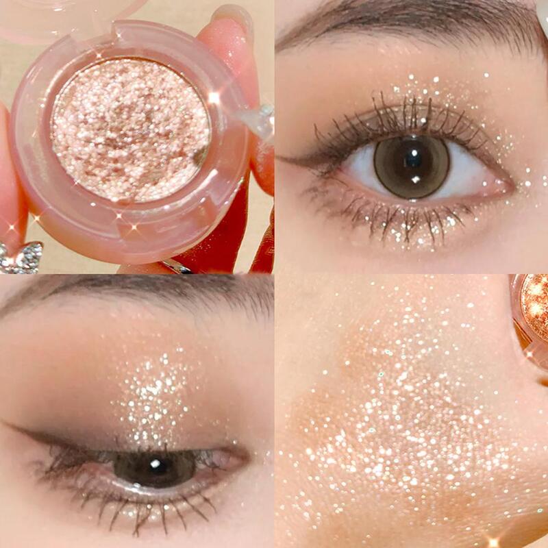 Ombretto Glitter monocromatico lucido diamante ombretto tavolozza trucco cosmetici occhi evidenziatore polvere Shimmer I8V5
