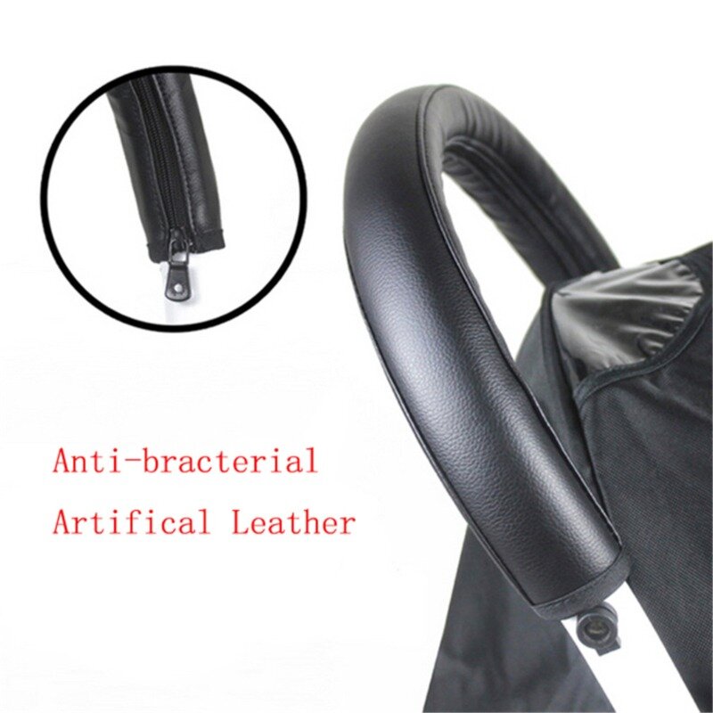 Baby Pram Stroller Armrest Cover Case PU Leather Protective Cover For Armrest Handle Wheelchairs Foldable And Washable