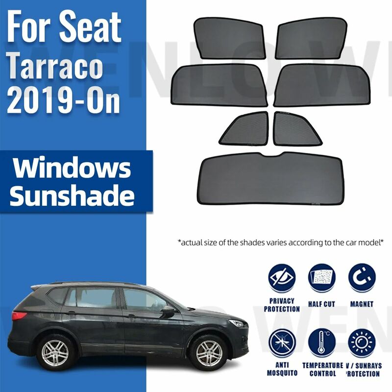 Parasol magnético para coche Seat Tarraco, parabrisas delantero, cortina trasera, ventana de bebé, protector solar, 2019-2023, 2024