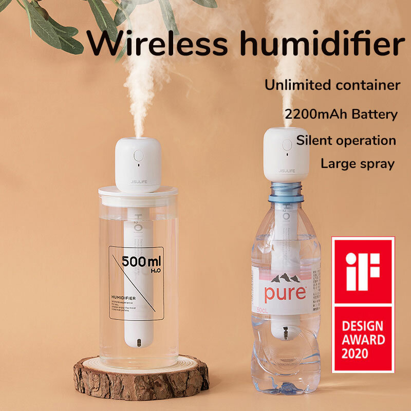 JISULIFE Mini umidificatore d'aria illimitato portatile silenzioso diffusore di aromi ricarica Humificador per la casa camera da letto auto Wireless Difusor