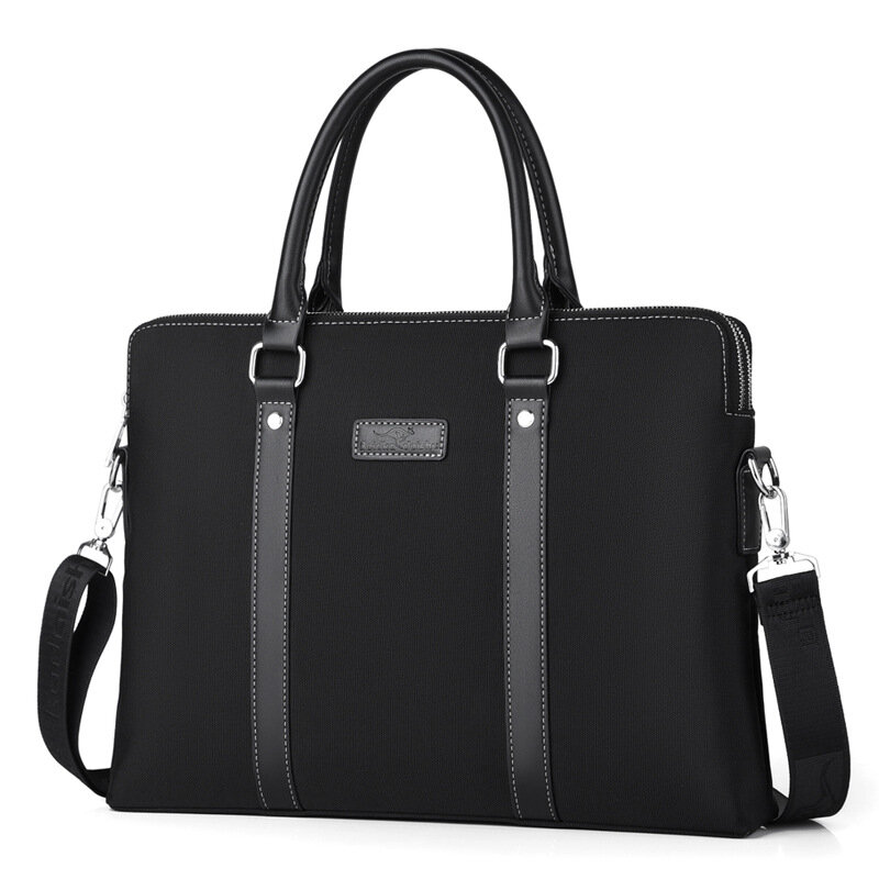 New Fashion Double Zipper Briefcase Water Proof Unisex Handbag Causal Man' Shoulder Cross Body Bag Laptop Message Bag Travel Bag