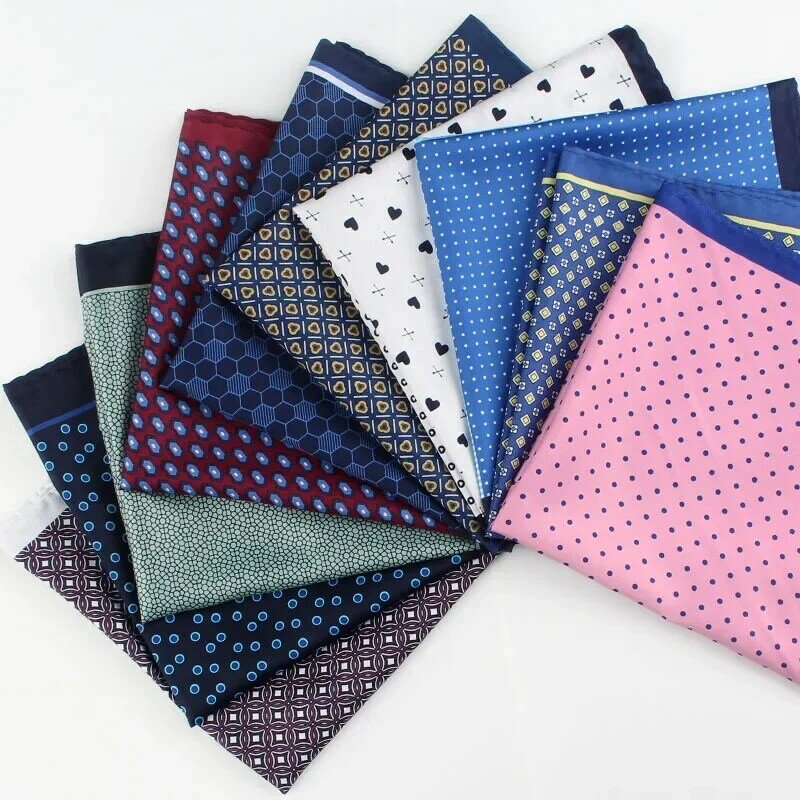 34cm Silk-like Pocket Square for Men Women Floral Print Suits Hanky Mens Handkerchiefs Suit Square Handkerchief Towels Scarves