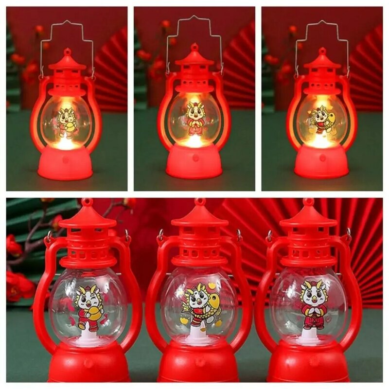 Luminous New Year Wind Lantern LED Hanging Spring Festival Handheld Lantern Glowing Chinese Electronic Candle Lamp