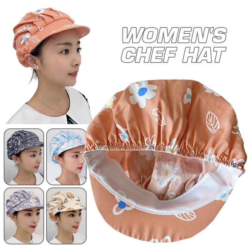 Unisex Elastic Chef Hat Dustproof Cooking Cap Breathable Cafe Bar Restaurant Hotel Bakery Waiter Kitchen Work Wear Hat With Brim