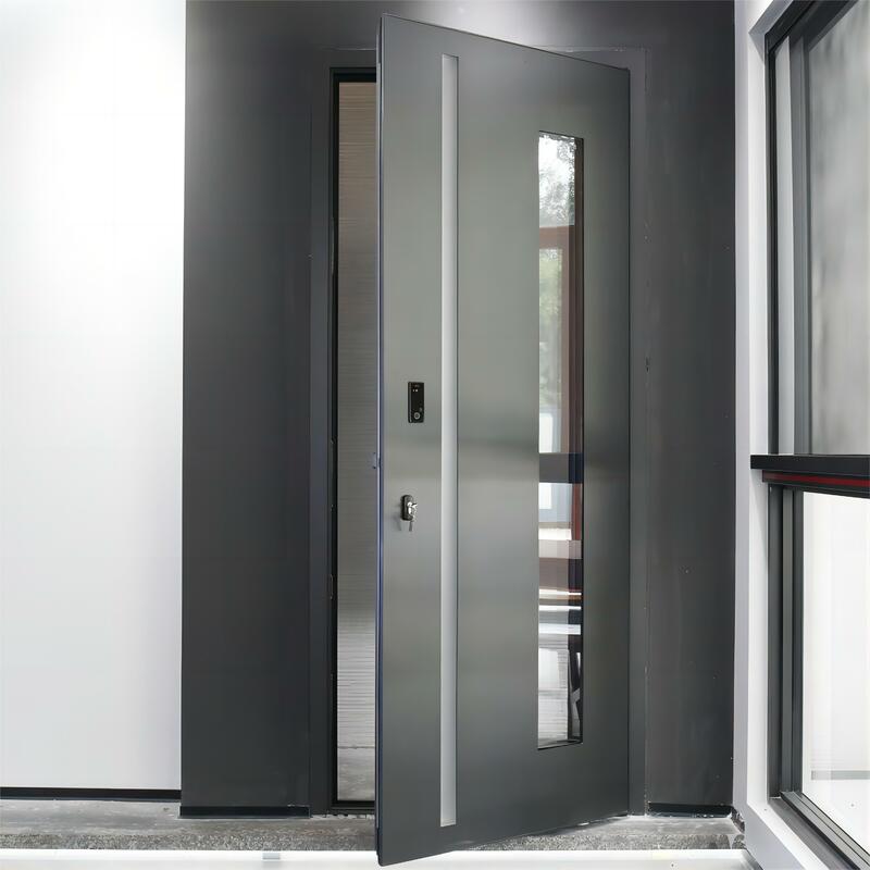 Sixinalu porte d'ingresso per la casa profilo in lega di alluminio porte d'ingresso esterne porte principali per la sicurezza domestica porta in acciaio colore di dimensioni personalizzate