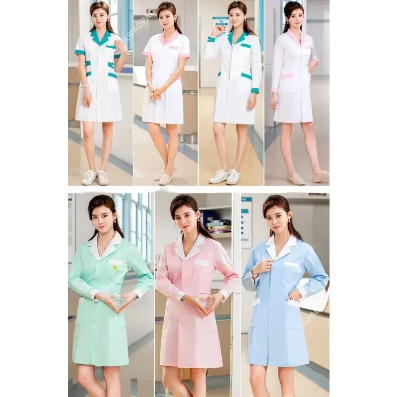 Пальто женское с коротким рукавом, тонкая белая одежда для врачей, рабочая одежда для медсестер, стильная одежда с принтом логотипа на заказ, на лето