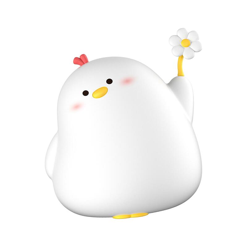 Night Light for Kids Room Decor Soft Rechargeable Tap Control Chicken Lamp Silicone Touch Lamp for Baby Boys Girls Kids Gifts