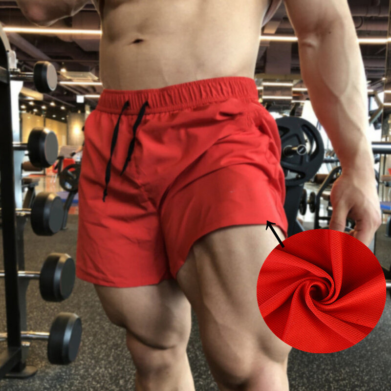 Pantalones cortos de poliéster para hombre, M-5XL de gimnasio, talla grande, secado rápido, para correr, baloncesto, transpirables, Color sólido
