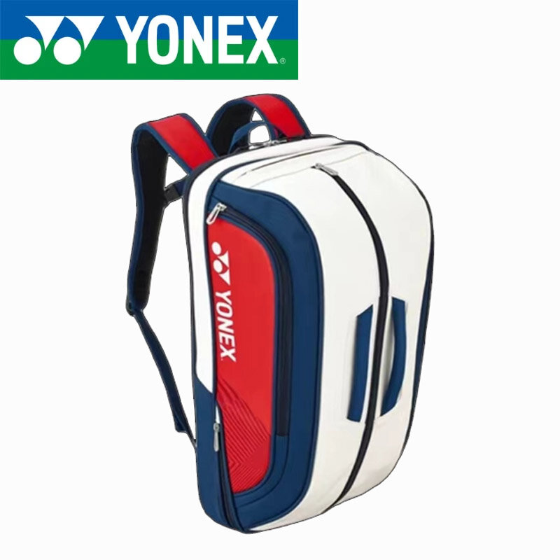 YONEX-Mochila deportiva de alta calidad para raqueta de bádminton, bolso de hombro de cuero para tenis, 4-6 piezas, ajuste multifuncional