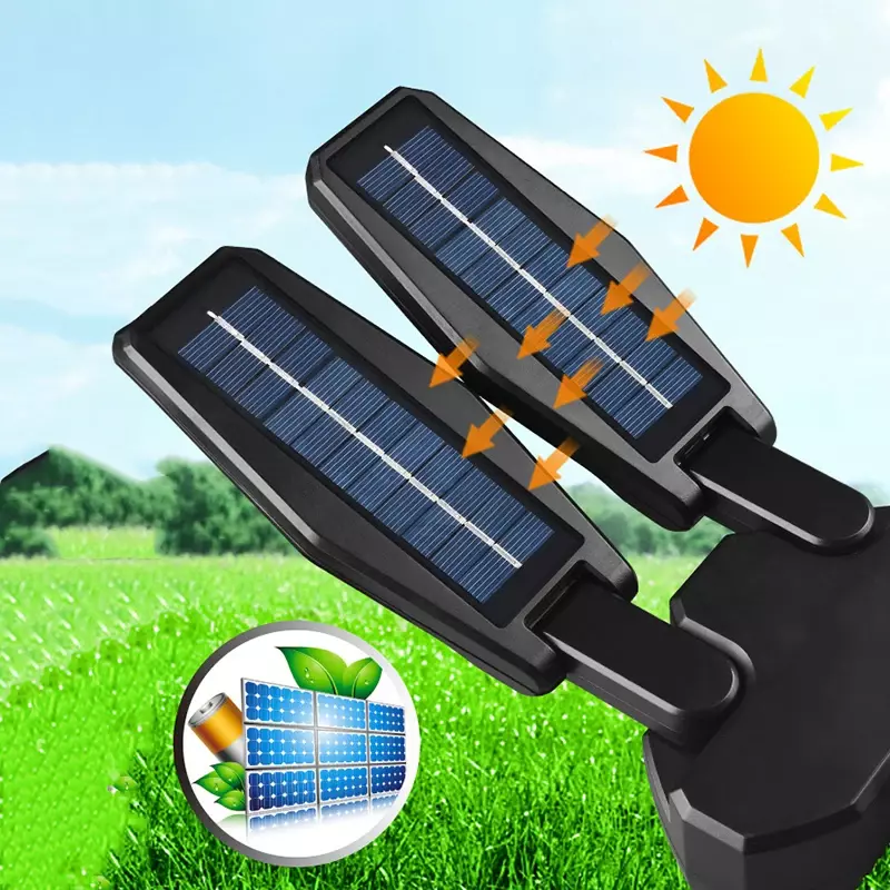 Solar Outdoor Inductie Led Tweekoppige Straatlantaarn Huis Waterdichte Verlichting Wandlamp Buiten Tuinlamp Met Afstandsbediening