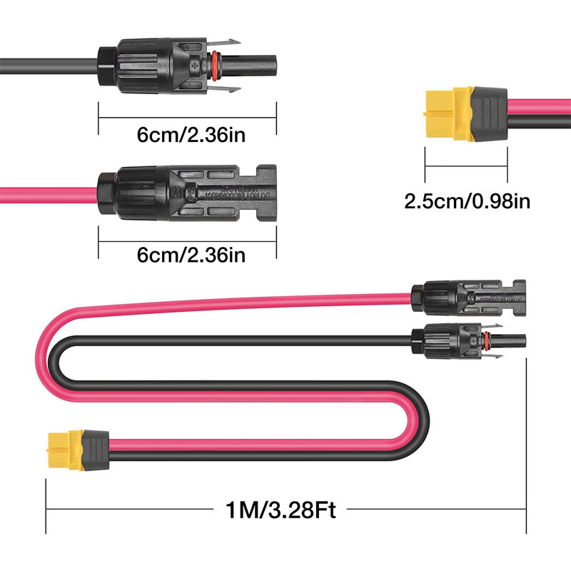 Złącze słoneczne do 0 Adapter do 0 kabel Adapter złącze słoneczne kompatybilny z do 0 kabel Adapter 1M/3.28Ft