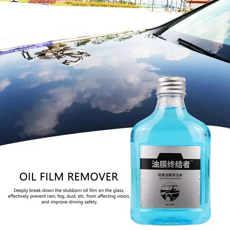 Portátil Car Glass Oil Film Cleaner, 150ml, Desengordurante Film Cleaner, Remover Marcas De Água, Líquido de Limpeza, Auto Acessórios