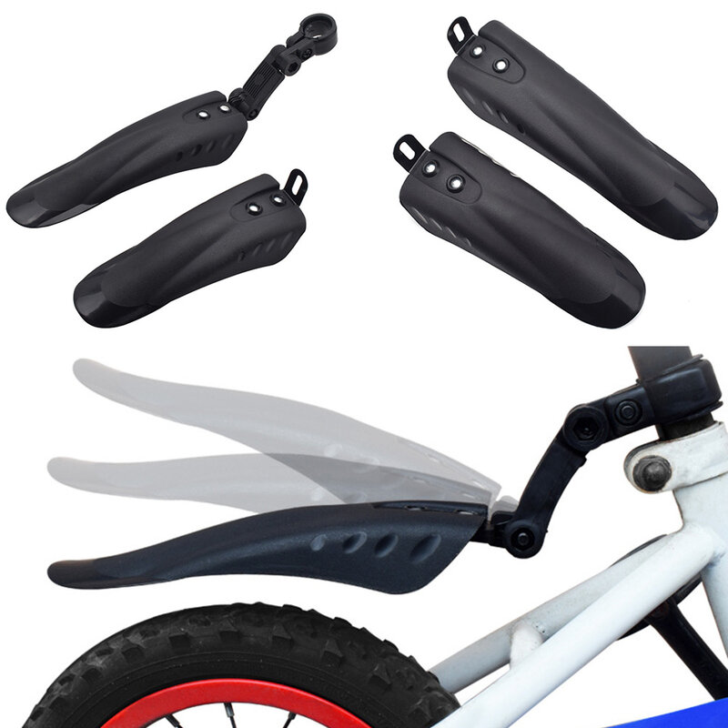 1 Pair Kids Bike Mudguards PVC Plastic Front & Rear Fender Kit PVC Mudguards With Screws For 12-20 12-20 Inch Child Models