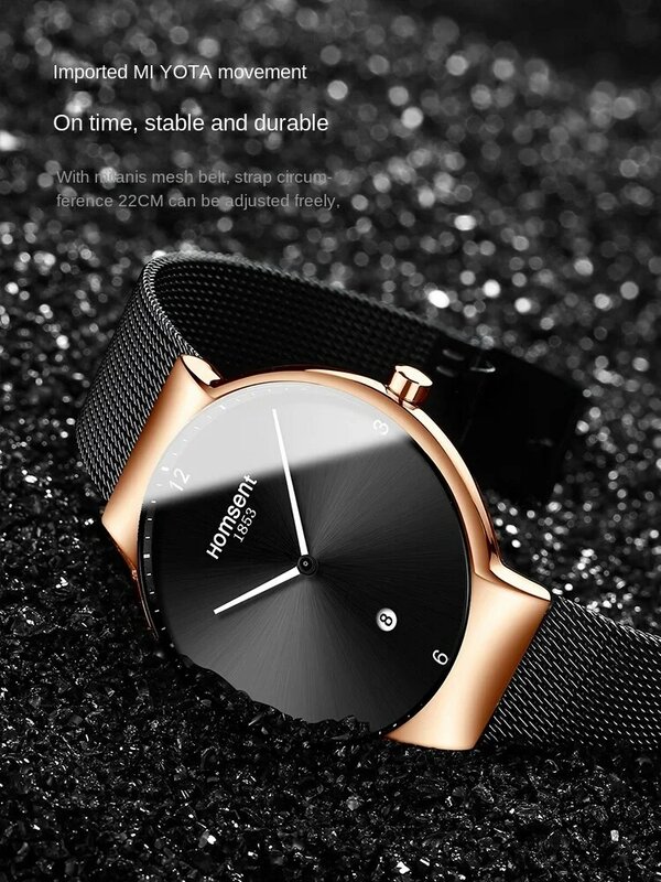 Ультратонкие часы для мужчин и женщин, Студенческая новая концепция, креативные модные Молодежные механические простые бесшумные кварцевые часы