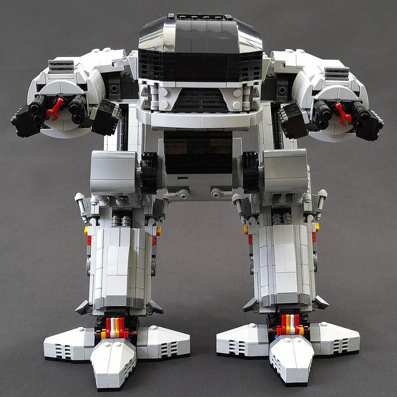 더 큰 UCS 체중계 ED-209 로봇 로보콥의 액션 피규어 빌딩 블록 모델 키트, MOC 기계 경찰 벽돌 장난감, 아이 선물