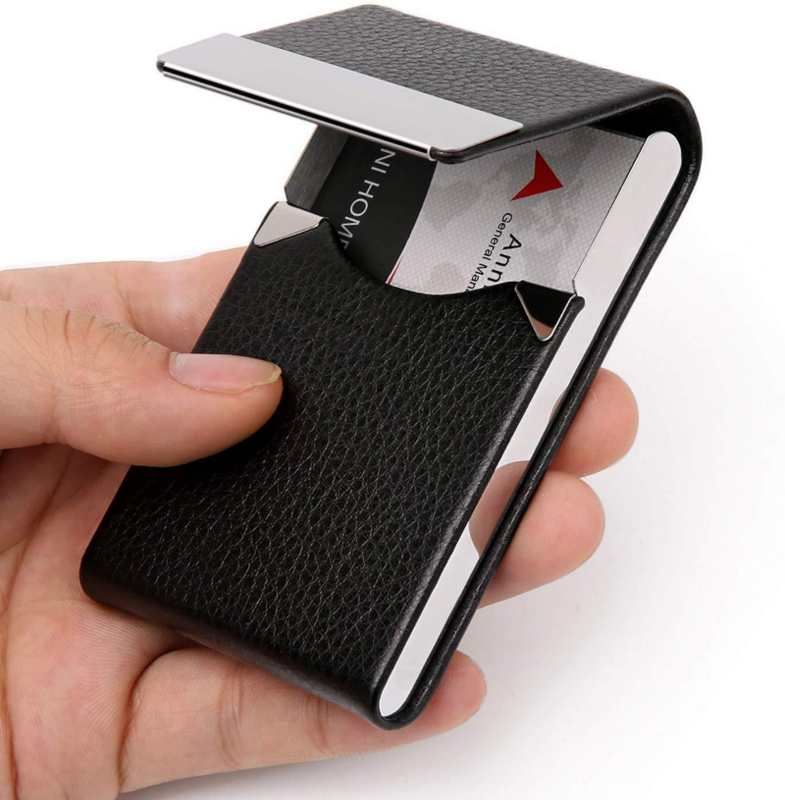 Dompet kartu kredit, dompet Anti Maling dengan penutup untuk kartu ID pemegang kartu pintar Mode Pria Wanita Dompet Mini