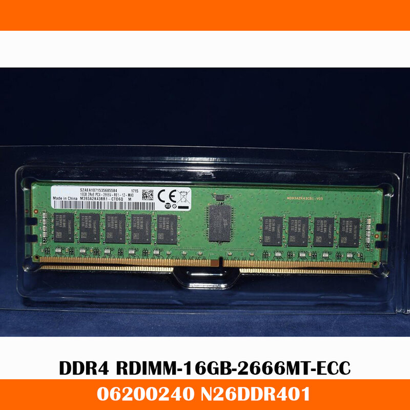 ذاكرة سيرفر ميموري, جودة عالية, العمل بشكل جيد, الشحن السريع, 06200240, N26DDR401, DDR4, RDIMM-16GB-2666MT-ECC, 16G, 1 قطعة