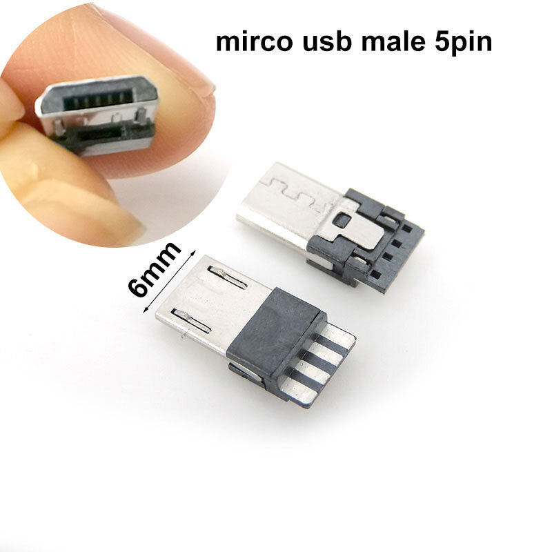 4 in 1 DIY weiß schwarz Micro USB 5-polig Schweißen Typ Stecker Stecker Ladegerät Abdeckung 5p USB Heck Ladeans chluss Buchse l1