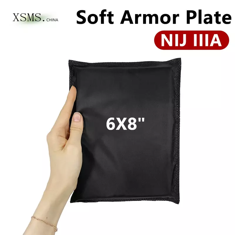 【XSMS】NIJ IIIA 3A placa balística a prueba de balas para policía de combate del Ejército, Panel de armadura suave ligero, 6 "x 8"
