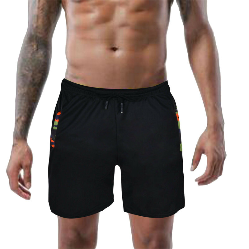Celana pendek pantai musim panas pria, celana olahraga lari warna polos kasual Gym, celana Jogging kebugaran antilembap 2024