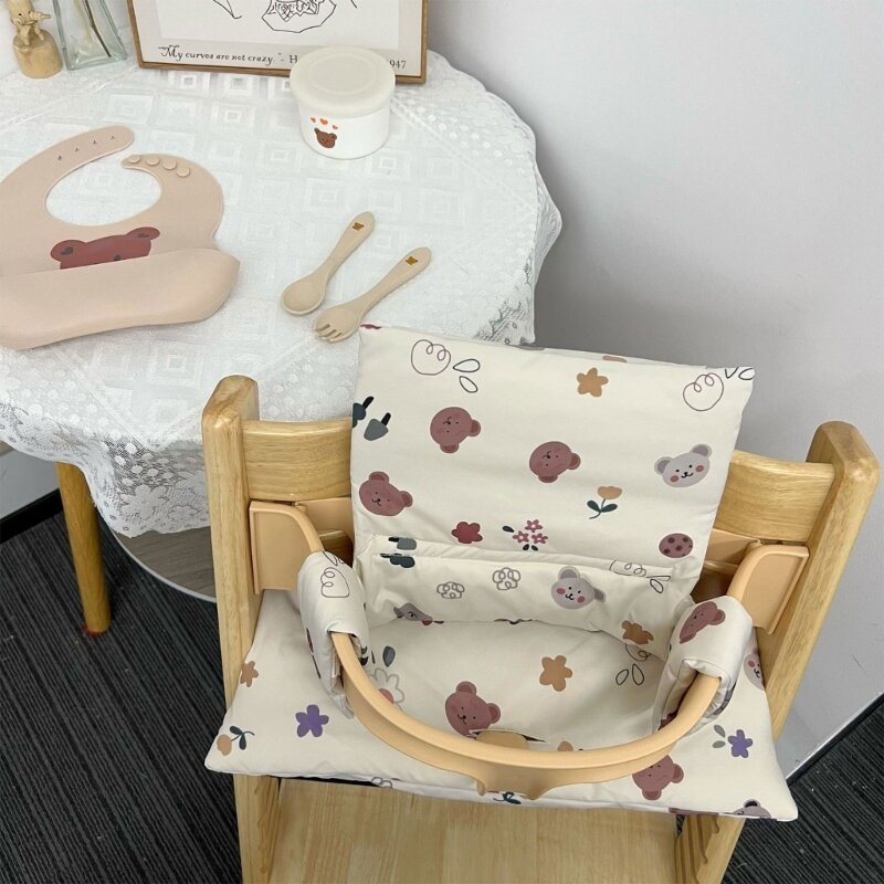 Cute Bear Tiger Pattern Baby Highchair Pads Breathable Anti-Slip Infants Booster Seats Cushion Kids Safety Seat Liner Mat