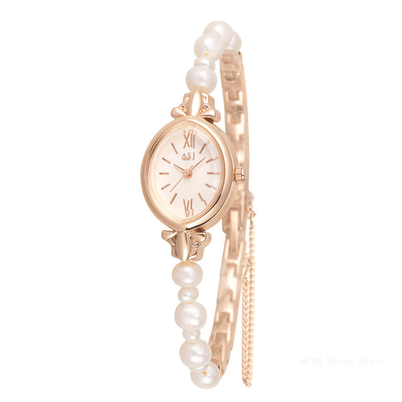 Casual Wijzer Quartz Horloge Lief En Elegant Polshorloge Natuurlijke Zoetwaterparels Armband Cadeau Voor Vrouwen Haar