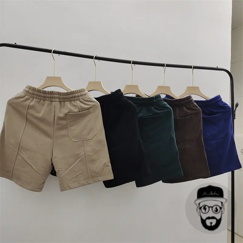 Свободные мужские шорты из натурального хлопка, с вышивкой