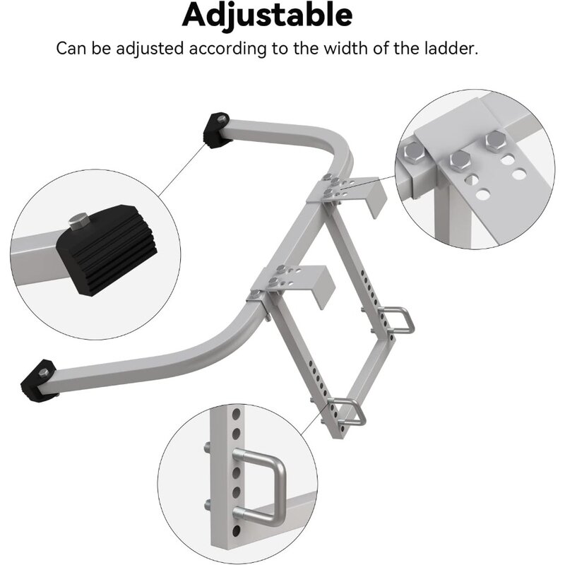 Estabilizador de escalera para accesorio de canalón de techo, separador de escalera de pared, ajustable, fácil de usar, resistente, fuerte y estable