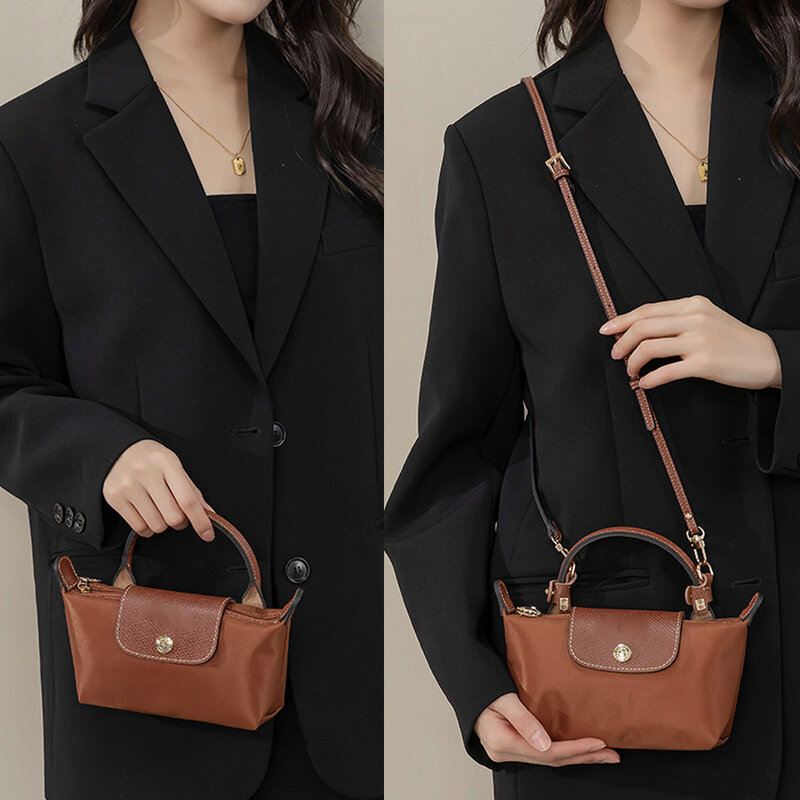 Ремешок для сумки для Longchamp Mini, регулируемый мешочек без отверстий из натуральной кожи, конверсионные аксессуары через плечо