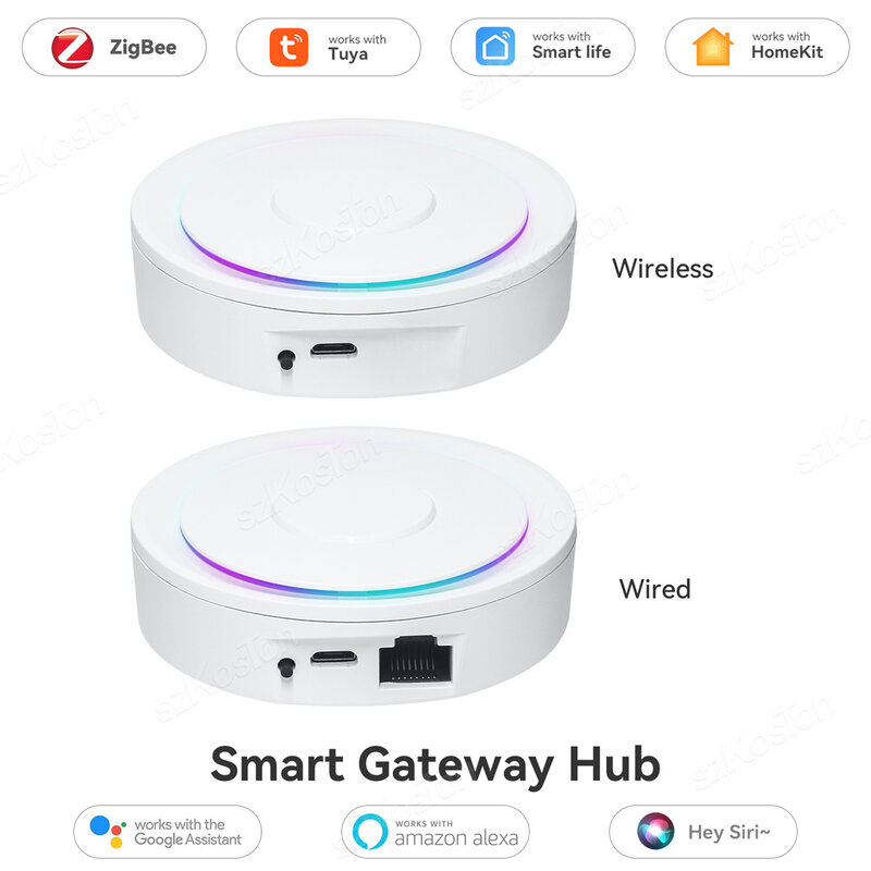 Homekit Tuya เกตเวย์ Zigbee Hub สมาร์ทสะพาน Smart Life APP Apple HomeKit รีโมทคอนโทรล Voice สำหรับ Alexa Google