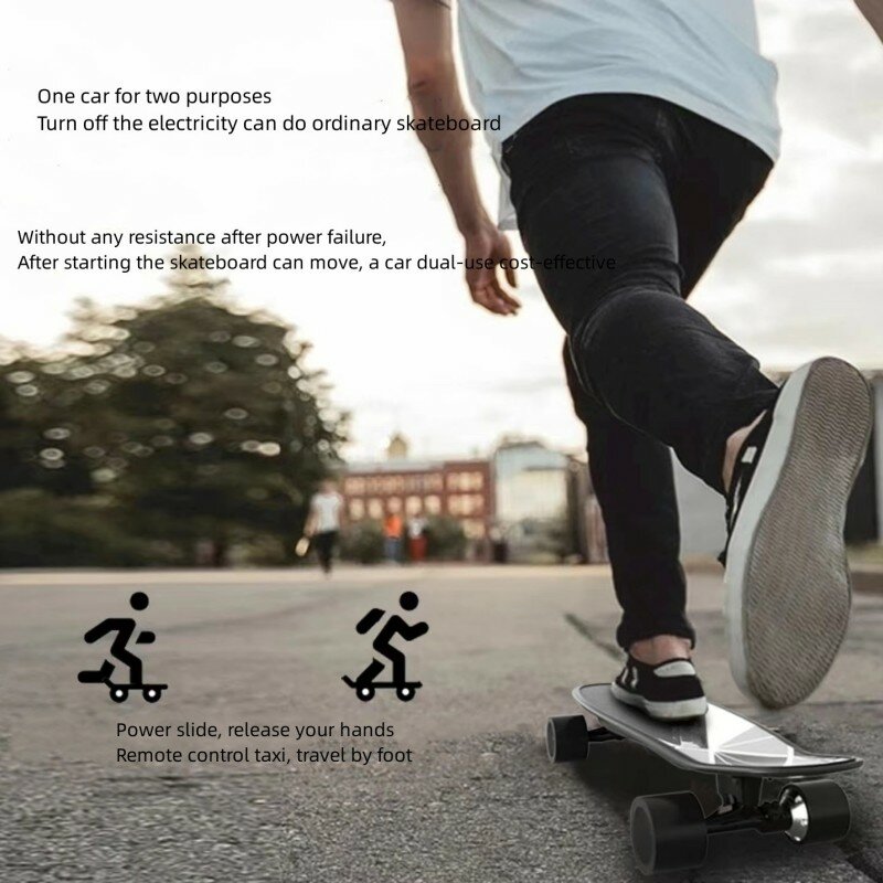 Gryan skuter listrik satu buah, skateboard elektrik tanpa kabel dengan pengendali jarak jauh hiburan berjalan untuk dewasa