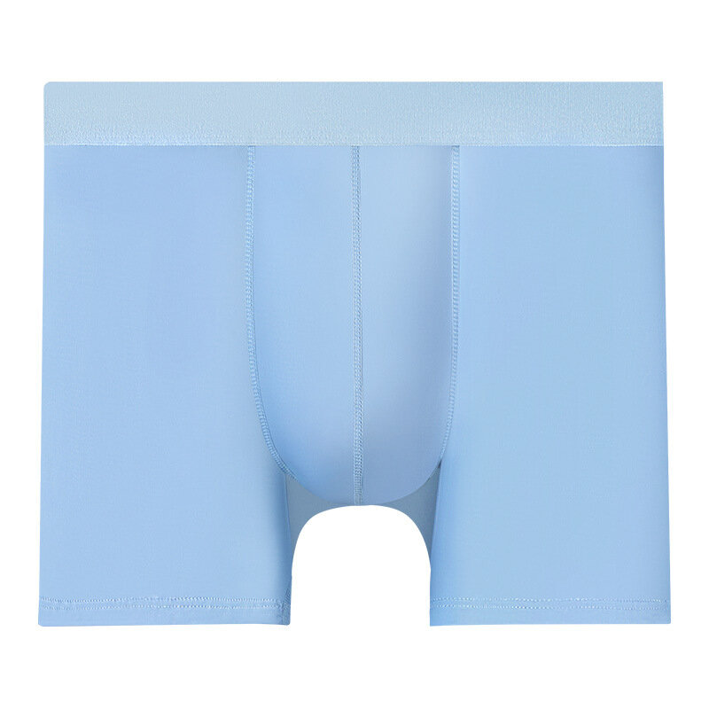 Ropa interior de L-6XL para hombre, Bóxer corto transparente, sólido, ajustado, bolsa de seda de hielo, calzoncillos de pierna larga, Cueca