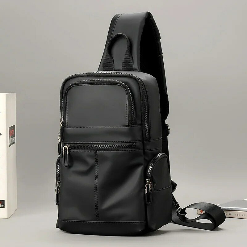 Multi-função impermeável Crossbody Bag, pano Oxford, saco de peito de grande capacidade, Unisex Sports Shoulder Bag, Chikage, Personalidade