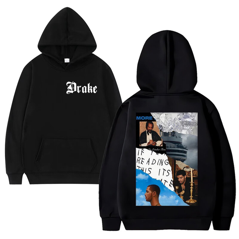 Rapper unissex Drake inspirou moletons de capa do álbum, estampados dupla face, moletons casuais de lã, tops vintage soltos, homens e mulheres, Y2K