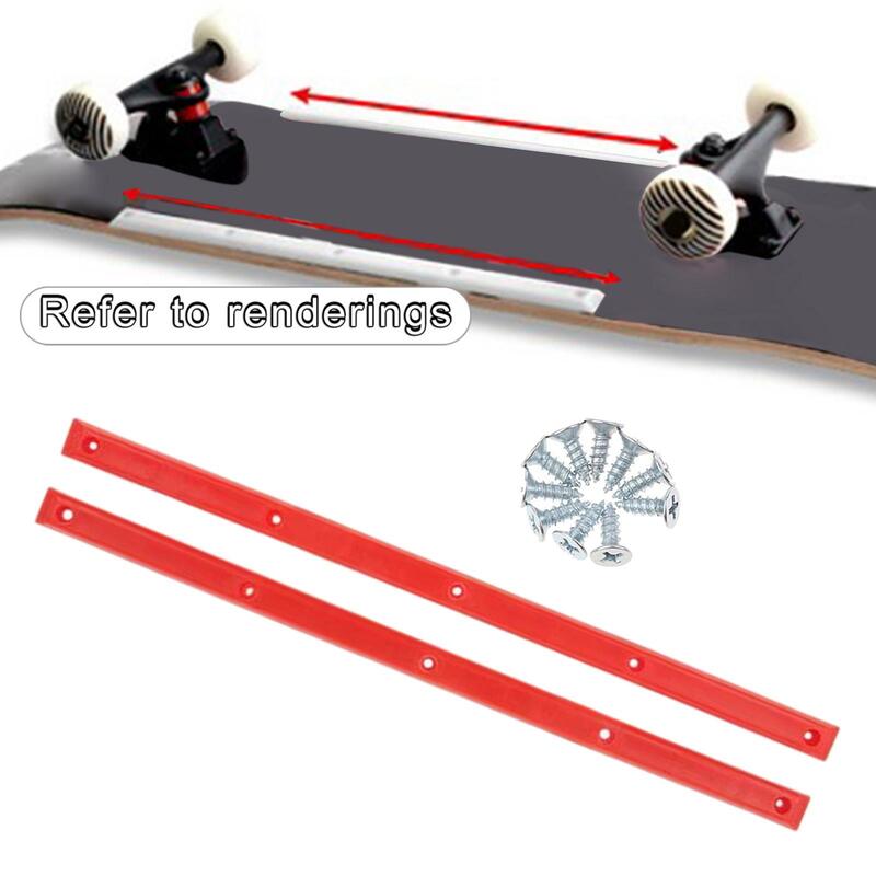 Rieles de monopatín Longboard con tornillos de montaje, accesorios para reducir la fricción, 1 par