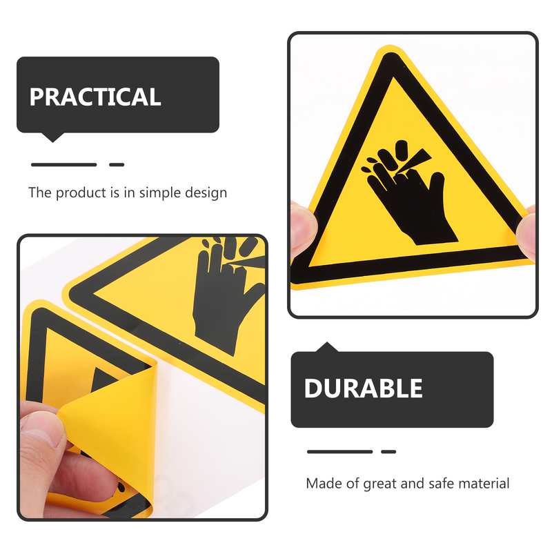 3 Pcs Labels Warning Stickers Caution Danger Decal Sign Decals Hand Cutting Careful
