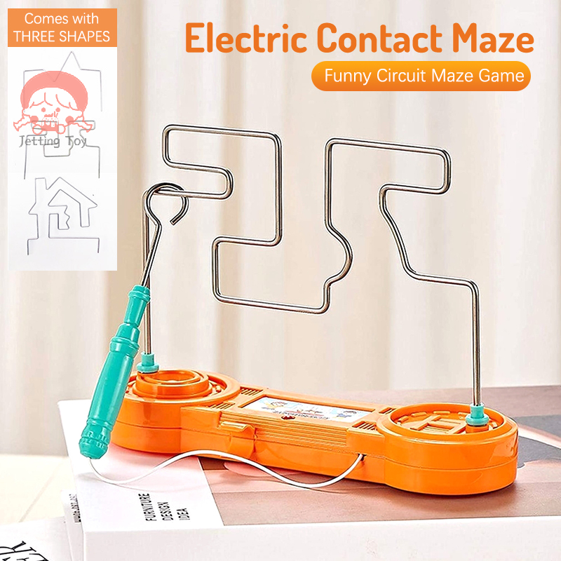 Zabawny elektryczny dotykowy labirynt zabawki Buzz Wire Finger Shock edukacja naukowa zabawki rozwój intelektualny