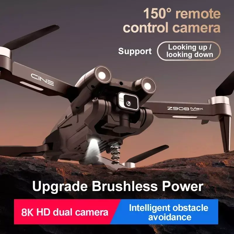 XIAN-Dron MI Z908 Max con Motor sin escobillas, cuadricóptero profesional con GPS, doble HD, fotografía aérea, FPV, evitación de obstáculos, 8K