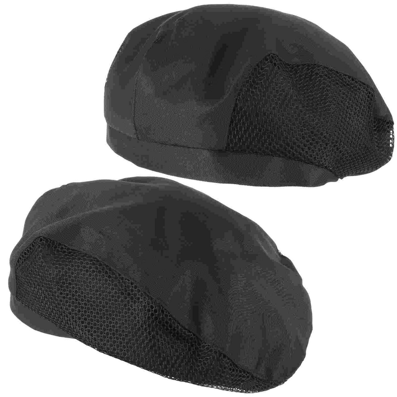 2 Pcs Waiter Beret Hats Chef Outfits Men Hair Net for Working Worker Polyester Cotton Miss