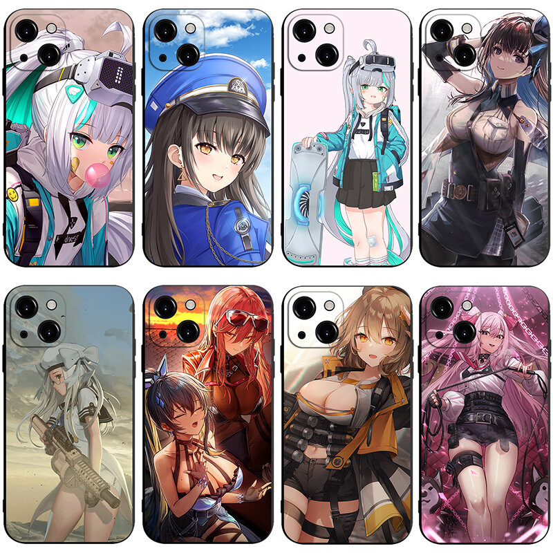 NIKKE-A Deusa da Vitória Anime Game Phone Case para iPhone 14, 13, 12, 11 Pro Max, Mini, XS, X, XR, SE3, 2, 7, 8 Plus, estojo macio