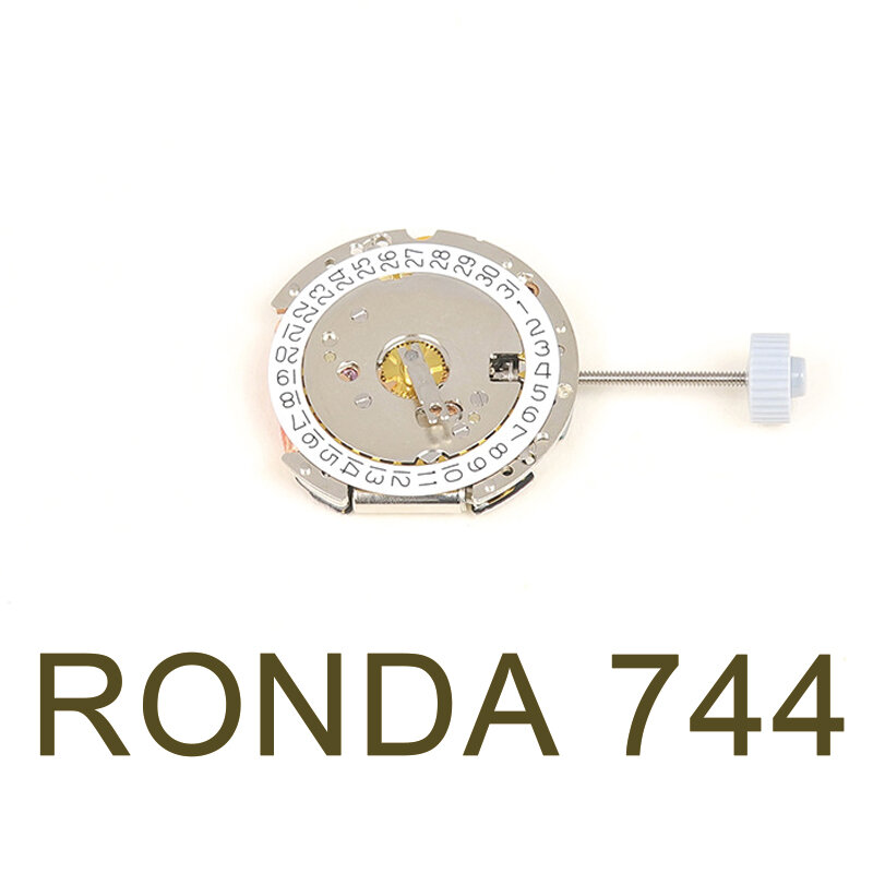 RONDA-Quartz Movimento Assista Peças, Brand New, original movimento suíço, Data em 3, 2 Mão, 774