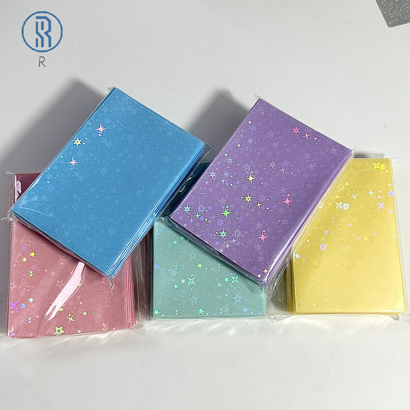 50Pcs/pack Glittery Star Colored Kpop Idol Photocard Card Sleeves Photo Cards Protective Storage Bag