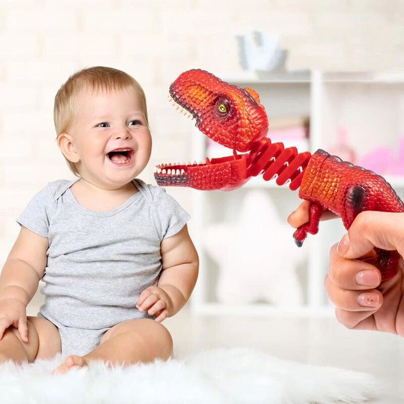 Pince à main à ressort rétractable amusante pour enfants, requin, dinosaure, créatif, souligné, réduction, odortélescopique compulsif, jouets