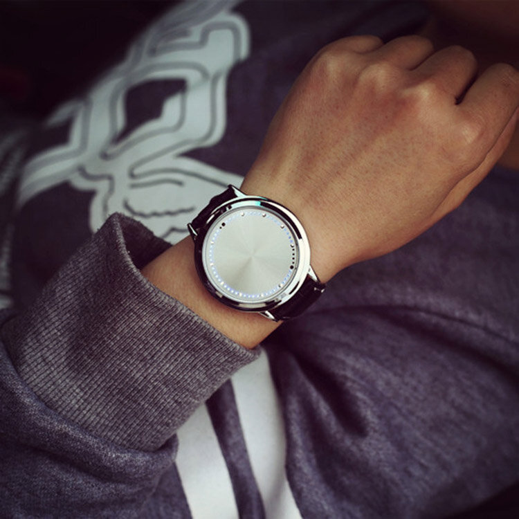 ファッションledウォッチタッチスクリーンの腕時計男性クリエイティブドットマトリックスledウォッチ電子時計カップル時計リロイhombre
