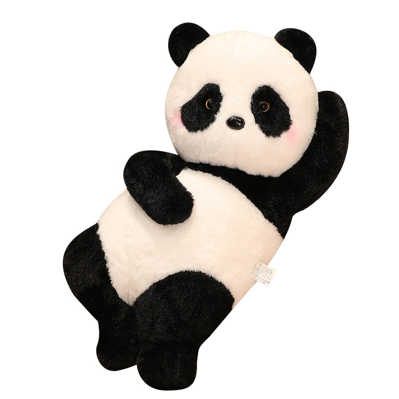 Almohada de peluche de Panda tumbado para niños y niñas, cojín suave de animales de peluche, Panda gigante, 55/70cm