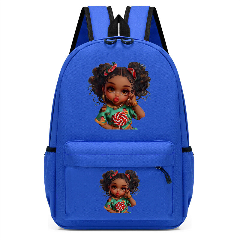 Plecak dziecięcy kreskówka piękny dziewczyna z Afro plecak dla nastolatka urocza plecak do przedszkola dziecięca torba dziewczęca