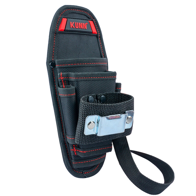 KUNN حقيبة أدوات صغيرة مع مشبك حزام ، منظم صيانة صغير ، حافظة ، ثونغ شريط كهربائي ، مشبك قياس الشريط